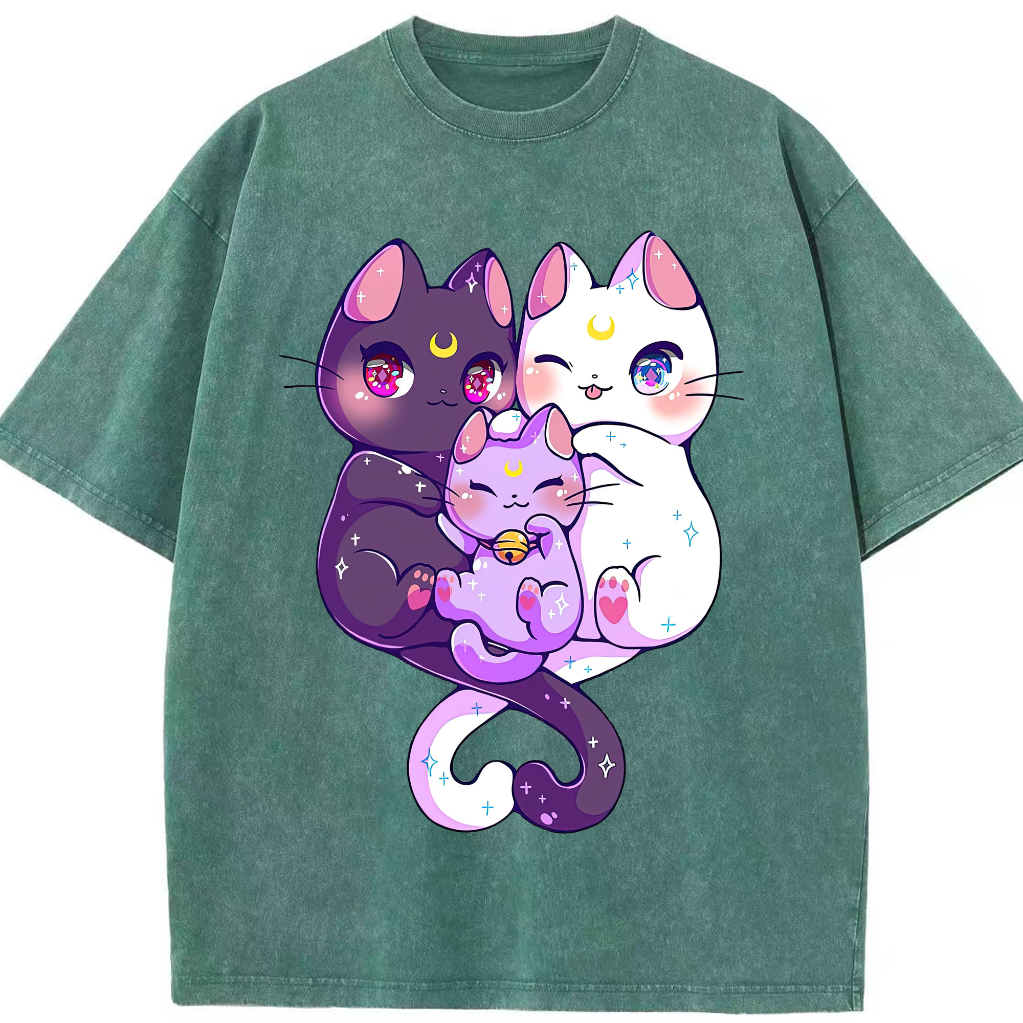 （画像用） 美少女戦士セーラームーン Sailor Moon 綿100% ヴィンテージ風 半袖Tシャツ（フロントプリント）